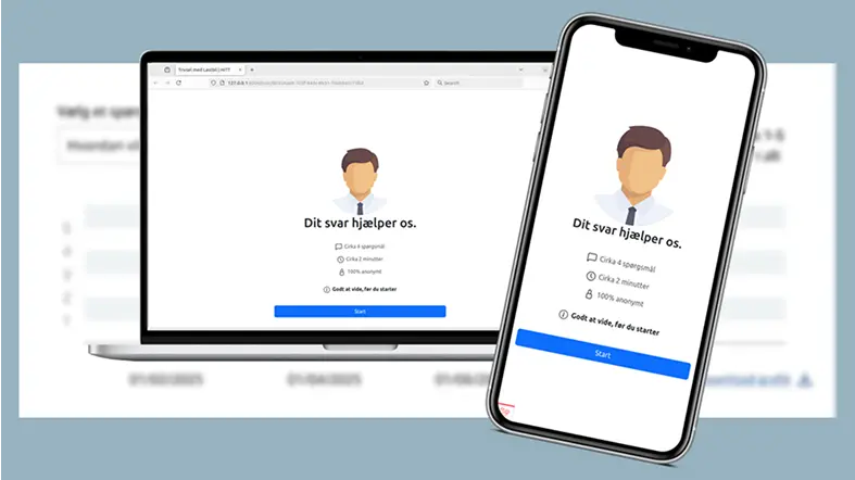 Eleverne besvarer målingen på deres computer eller smartphone